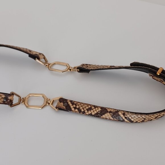 Snake print leather belt - Picture 1 of 2